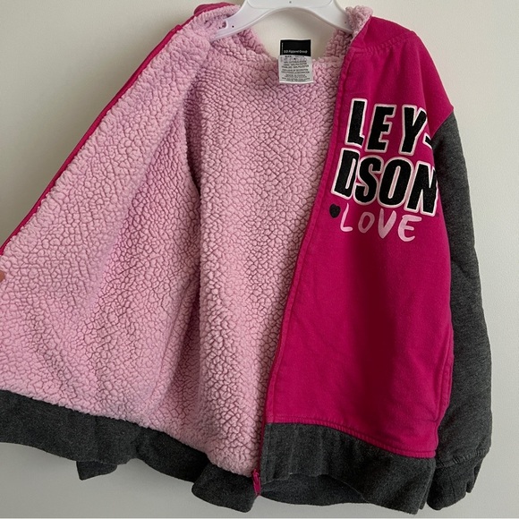 Harley-Davidson Kids Pink and Gray Zip Up Hoodie Fleece Lined-Size 6 Girls - Picture 9 of 9